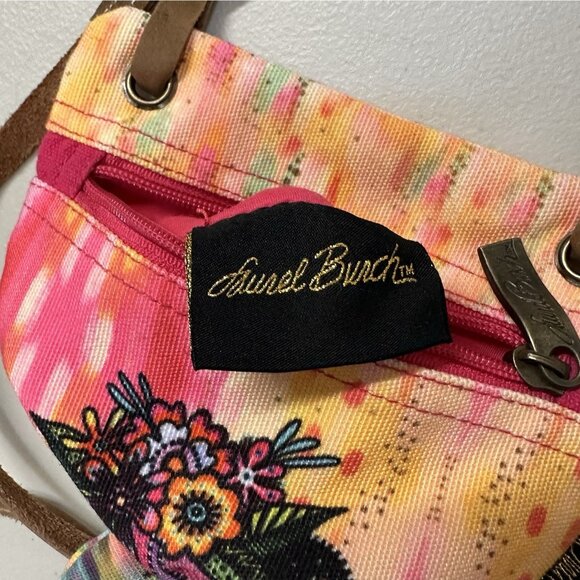 Laurel Burch Dog Print Crossbody Bag Small Canvas Purse Sun N Sand Adjustable - Picture 8 of 10